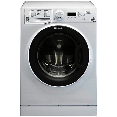 Hotpoint Signature WMSIF8437BC Freestanding Washing Machine, 8kg Load, A+++ Energy Rating, 1400rpm Spin, Polar White / Graphite
